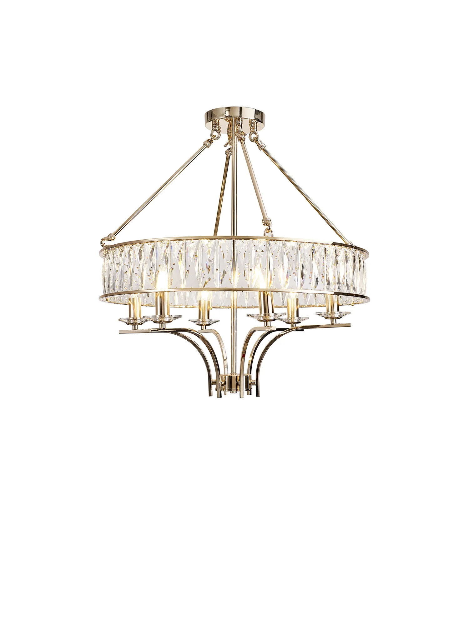 Vivienne Crystal Pendant/Semi Ceiling 6 Light French Gold IL31825  Diyas Vivienne French Gold